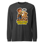 Measure Twice Milo long sleeve tee in Dark Grey Heather, front view