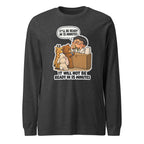 Pharmacist Phil long sleeve tee in Dark Grey Heather, front view