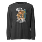 Delivery Dex long sleeve tee in Dark Grey Heather, front view