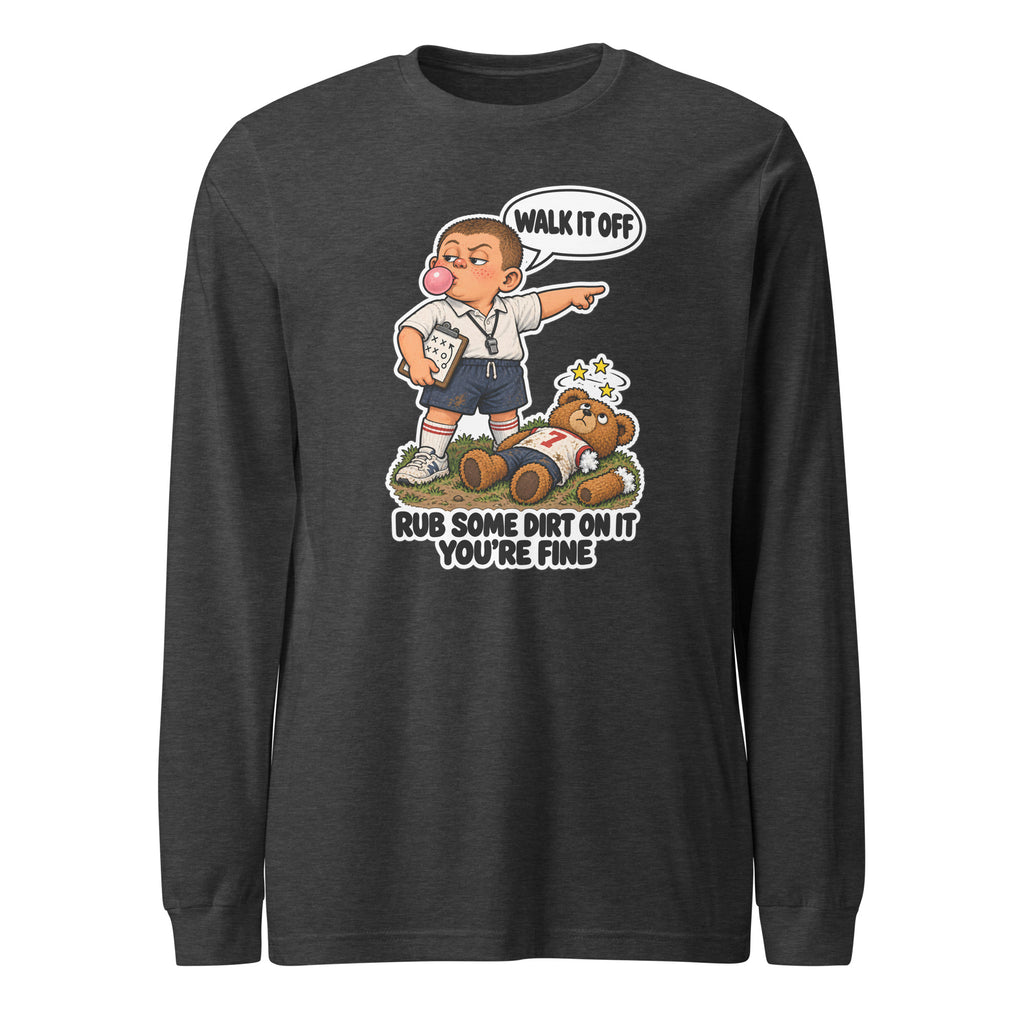 Coach Cal long sleeve tee in Dark Grey Heather, front view