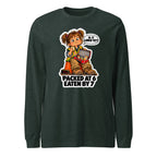 Lunchbox Lucy long sleeve tee in Heather Forest, front view