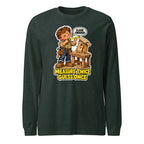 Measure Twice Milo long sleeve tee in Heather Forest, front view