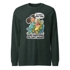 Dentist Dottie long sleeve tee in Heather Forest, front view