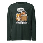 Pharmacist Phil long sleeve tee in Heather Forest, front view