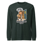 Delivery Dex long sleeve tee in Heather Forest, front view
