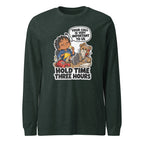 Customer Service Carl long sleeve tee in Heather Forest, front view