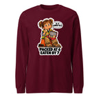 Lunchbox Lucy long sleeve tee in Maroon, front view