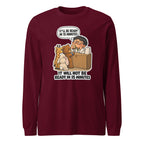 Pharmacist Phil long sleeve tee in Maroon, front view