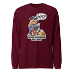 Officer Otis long sleeve tee in Maroon, front view