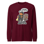 Security Stan long sleeve tee in Maroon, front view