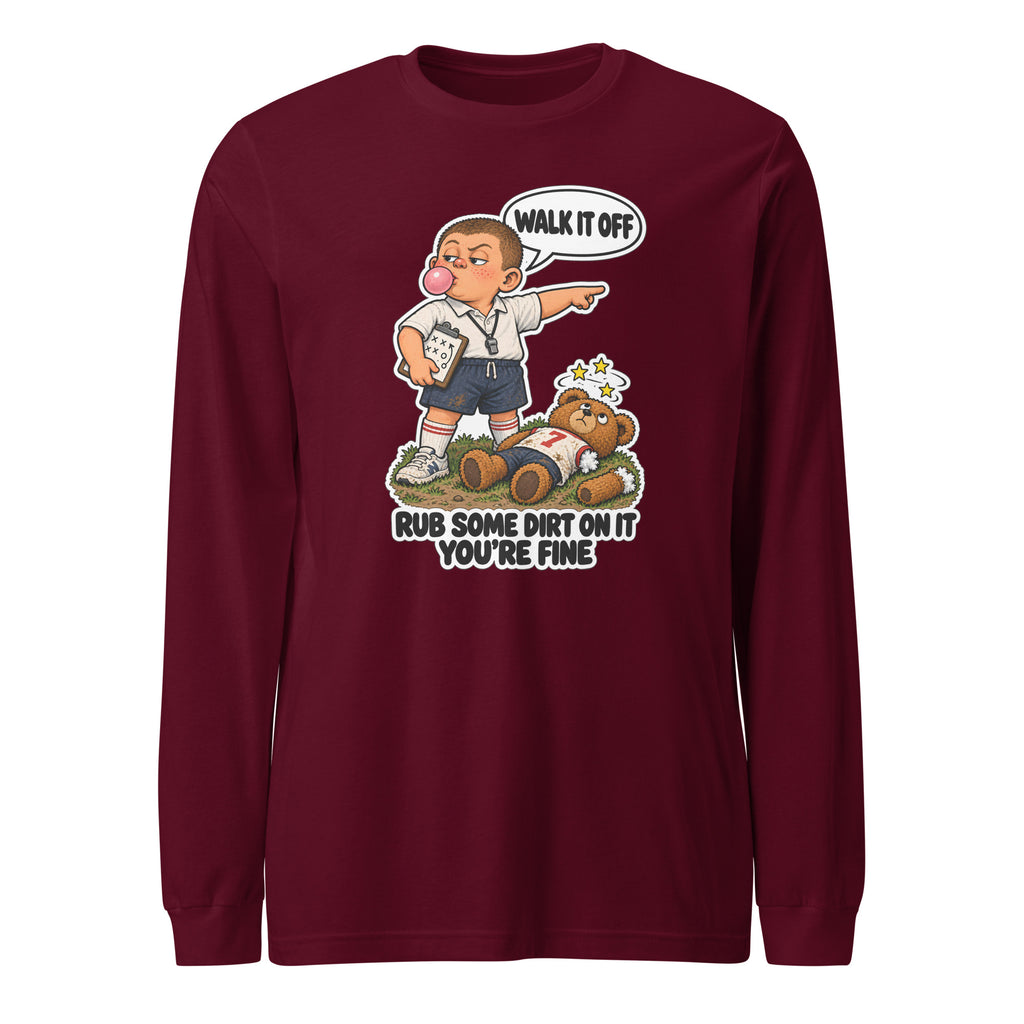 Coach Cal long sleeve tee in Maroon, front view