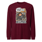 IT Guy Iggy long sleeve tee in Maroon, front view