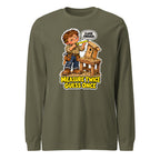 Measure Twice Milo long sleeve tee in Military Green, front view