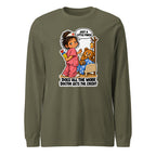 Nurse Nelly long sleeve tee in Military Green, front view
