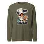 Chef Charlie long sleeve tee in Military Green, front view