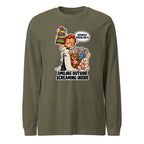 Waiter Wes long sleeve tee in Military Green, front view