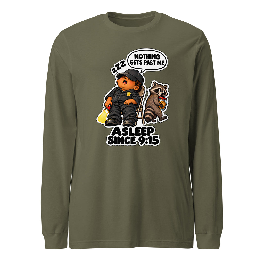 Security Stan long sleeve tee in Military Green, front view