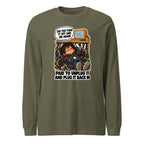 IT Guy Iggy long sleeve tee in Military Green, front view