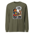 Customer Service Carl long sleeve tee in Military Green, front view