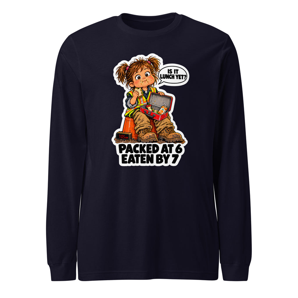 Lunchbox Lucy long sleeve tee in Navy, front view