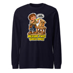 Measure Twice Milo long sleeve tee in Navy, front view