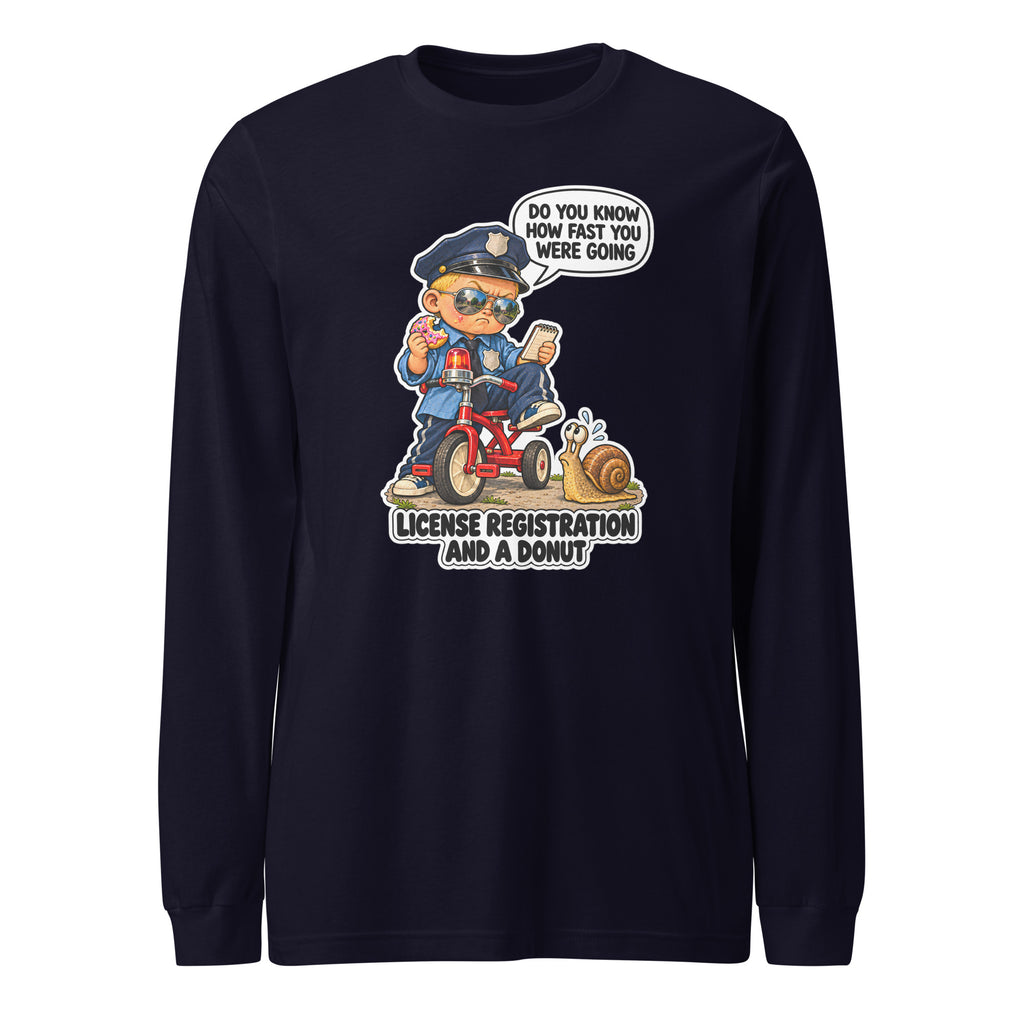 Officer Otis long sleeve tee in Navy, front view