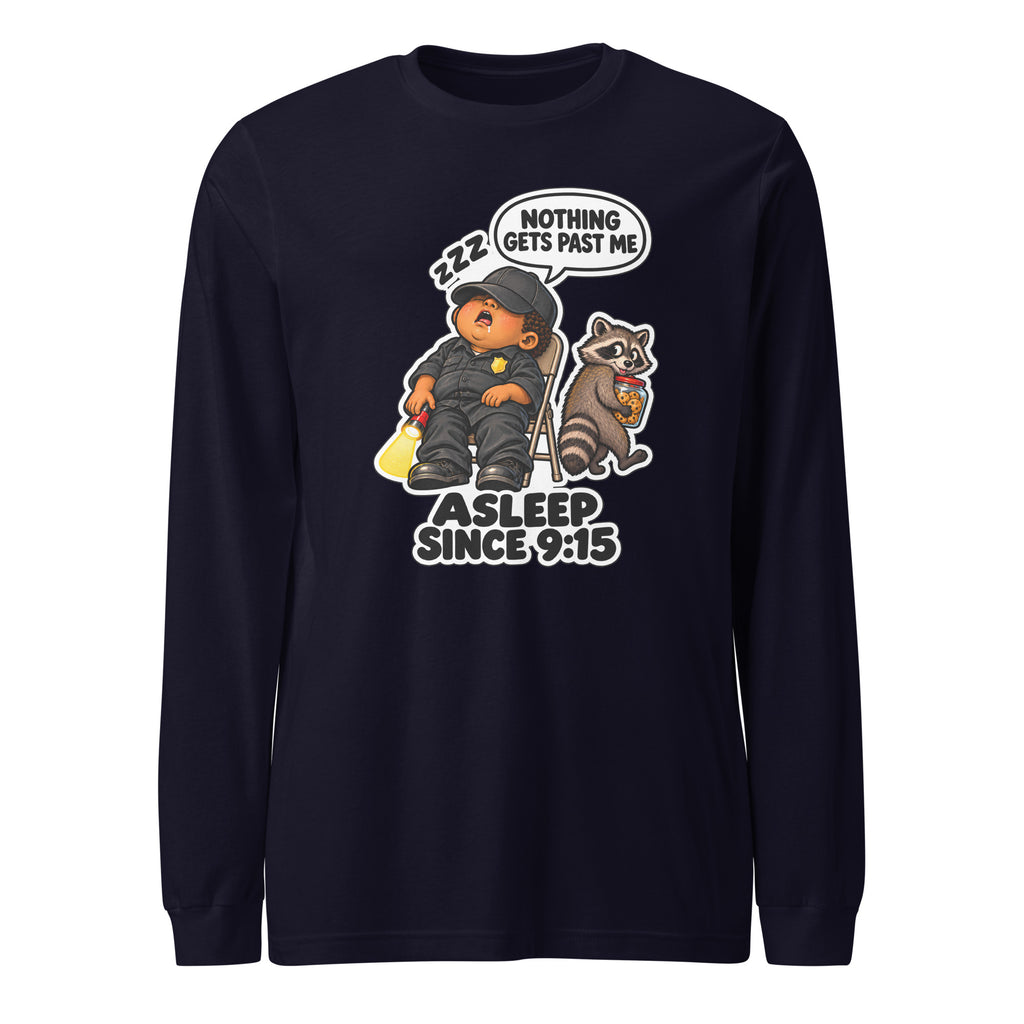 Security Stan long sleeve tee in Navy, front view