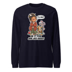 Teacher Trudy long sleeve tee in Navy, front view