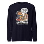 Customer Service Carl long sleeve tee in Navy, front view
