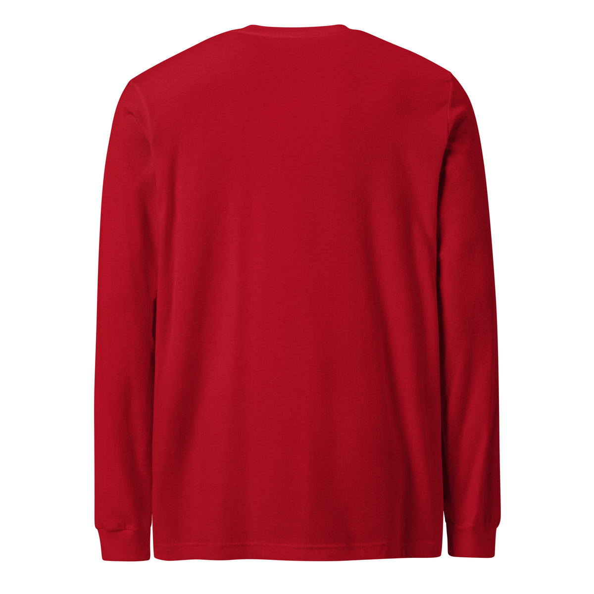 Accountant Andy long sleeve tee in Red, back view