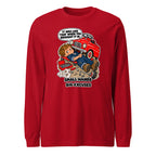 Mechanic Max long sleeve tee in Red, front view