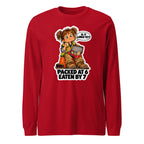 Lunchbox Lucy long sleeve tee in Red, front view