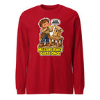 Measure Twice Milo long sleeve tee in Red, front view