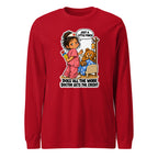 Nurse Nelly long sleeve tee in Red, front view