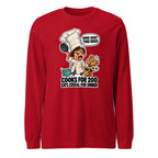 Chef Charlie long sleeve tee in Red, front view