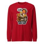 Lunch Lady Lou long sleeve tee in Red, front view