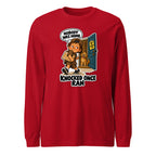 Delivery Dex long sleeve tee in Red, front view
