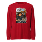 IT Guy Iggy long sleeve tee in Red, front view