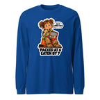 Lunchbox Lucy long sleeve tee in True Royal, front view