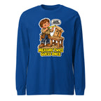 Measure Twice Milo long sleeve tee in True Royal, front view