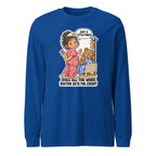 Nurse Nelly long sleeve tee in True Royal, front view