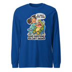 Dentist Dottie long sleeve tee in True Royal, front view