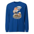 Coach Cal long sleeve tee in True Royal, front view
