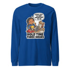 Customer Service Carl long sleeve tee in True Royal, front view