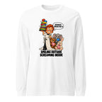 Waiter Wes long sleeve tee in White, front view