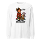 Teacher Trudy long sleeve tee in White, front view