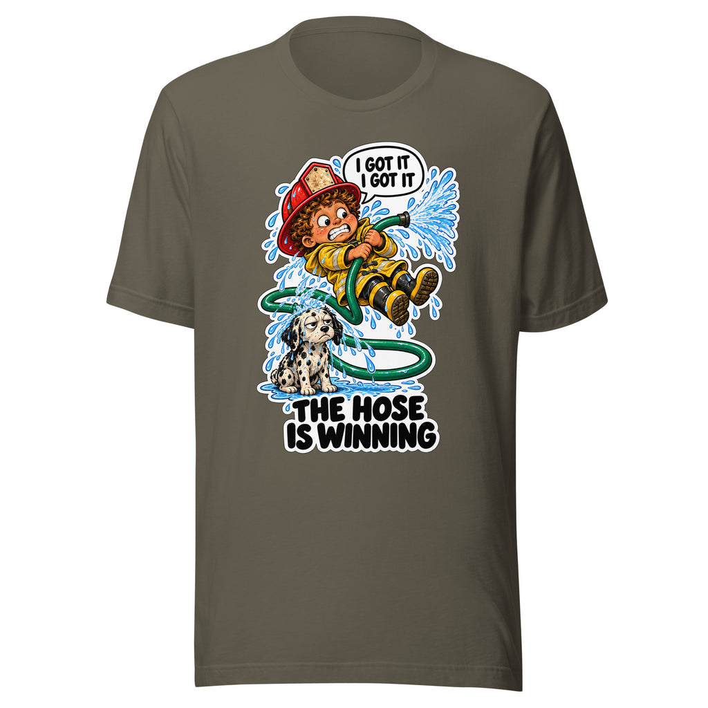 Firefighter Finn T-shirt in Army, front view
