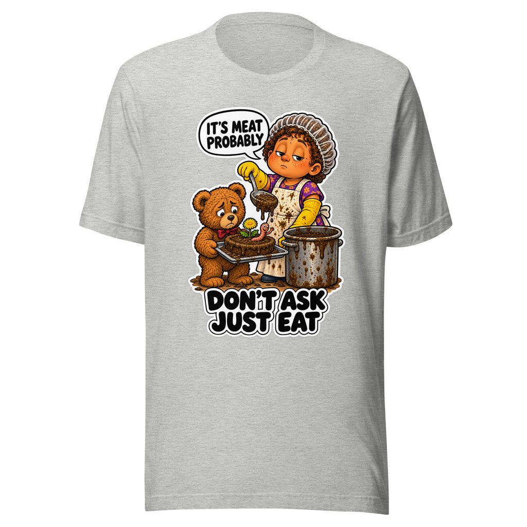 Lunch Lady Lou T-shirt in Athletic Heather, front view