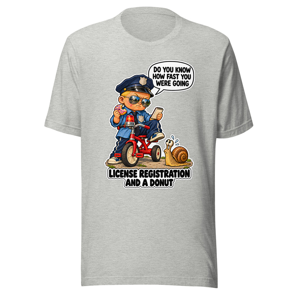 Officer Otis T-shirt in Athletic Heather, front view