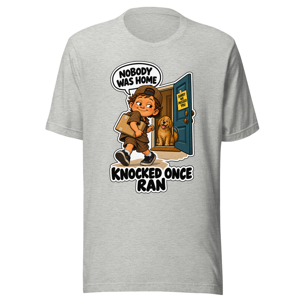 Delivery Dex T-shirt in Athletic Heather, front view